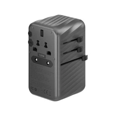 Energea Travelworld Adapter Gan120, 1A3C 120W - Gunmetal